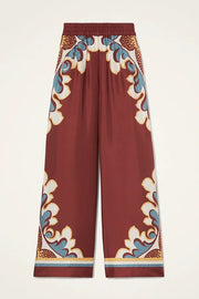Bohemian Dreams Unique Print Elastic Waist Pocket Wide Leg Pants