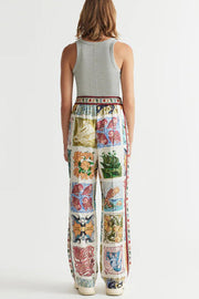 Wond A Land Unique Print Elastic Waist Pocketed Wide Leg Pants