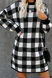 ALL AT ONCE GINGHAM SWEATER DRESS - 2 COLORS