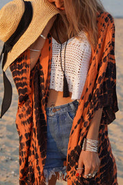 Beach vacation print tassel loose sun protection clothing