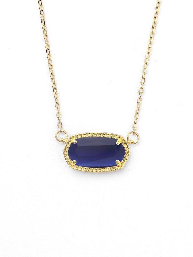 Oval Birthstone Pendant Necklace