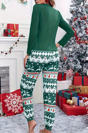 Christmas Is Calling Printed Elastic Waist Lounge Jogger Pajama Set