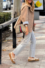 Light grey washed raw edge straight jeans