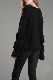 LOOK WHAT YOU MADE ME DO TASSEL KNIT SWEATER