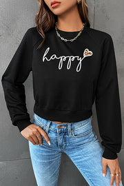 Cropped cropped crewneck letter sweatshirt