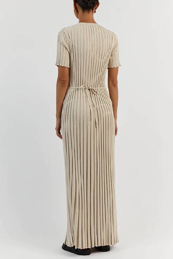 Big Pit Stripe Slimming Long Dress