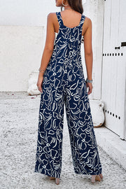 Women's Geometric Print Wide Leg Jumpsuit