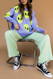 Too Cool for You Oversized Alien Knit Sweater