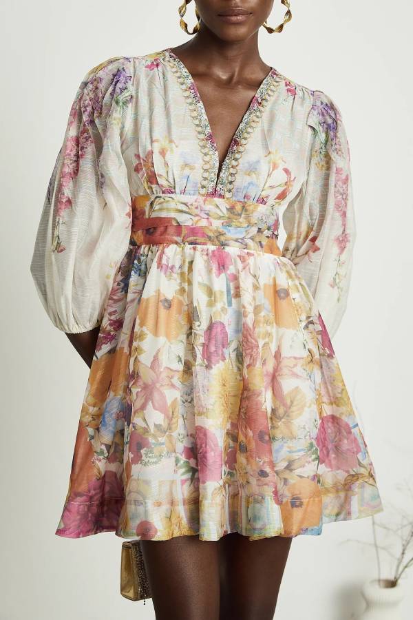 Axelle floral-print mini dress
