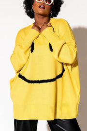 Serotonin Smile Oversized Knit Hoodie