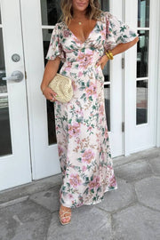 Loving Touch Floral Maxi Dress Ecru