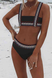 Patchwork Black Two pieces Swimsuit