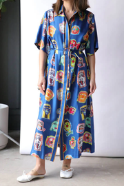 Unique Graffiti Fun Print Midi Dress