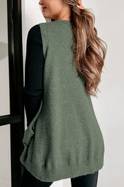 Fabulously Chic Knit Side Pocket Oversized Sweater Vest