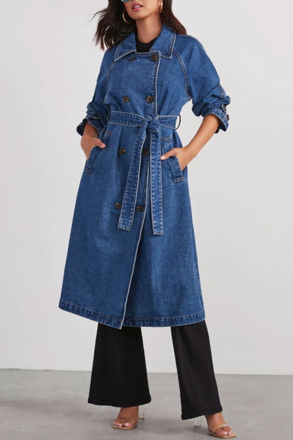 CHANDRY DENIM TRENCH COAT