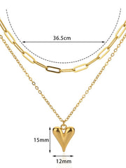 Irregular Chain Industrial Chic Heart Necklace