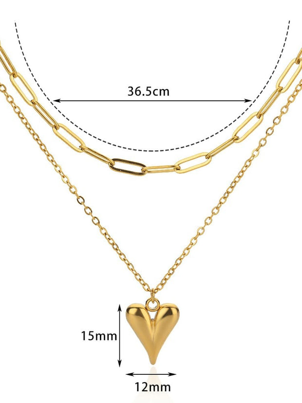 Irregular Chain Industrial Chic Heart Necklace