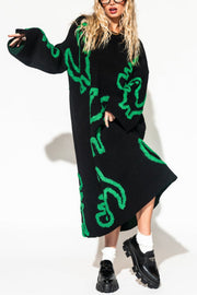 Rawr Means I Love You Oversized Knit Dress