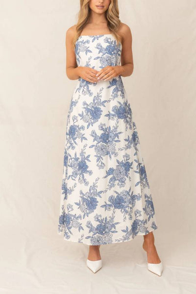 Marena Dress-Blue Print
