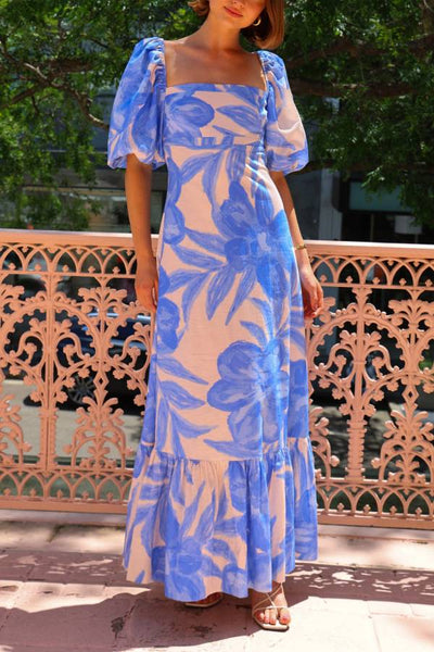 By Nicola Camille S/S Maxi Dress in Blue Lagoon