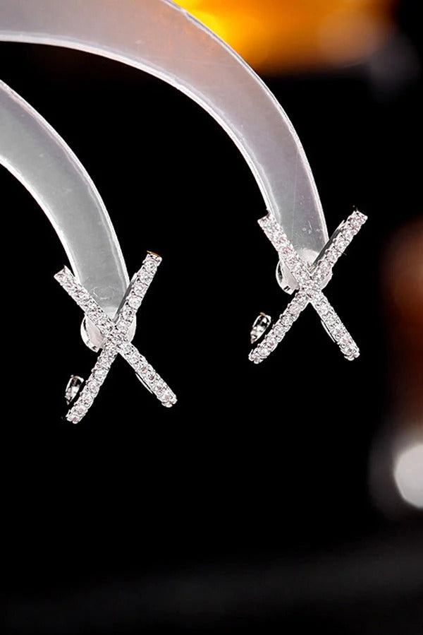 Crisscross Letter X Stud Earrings