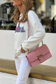 White round neck casual sweatshirt