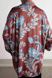 Exquisite Retro Folk Style Floral Print Long-sleeved Shirt