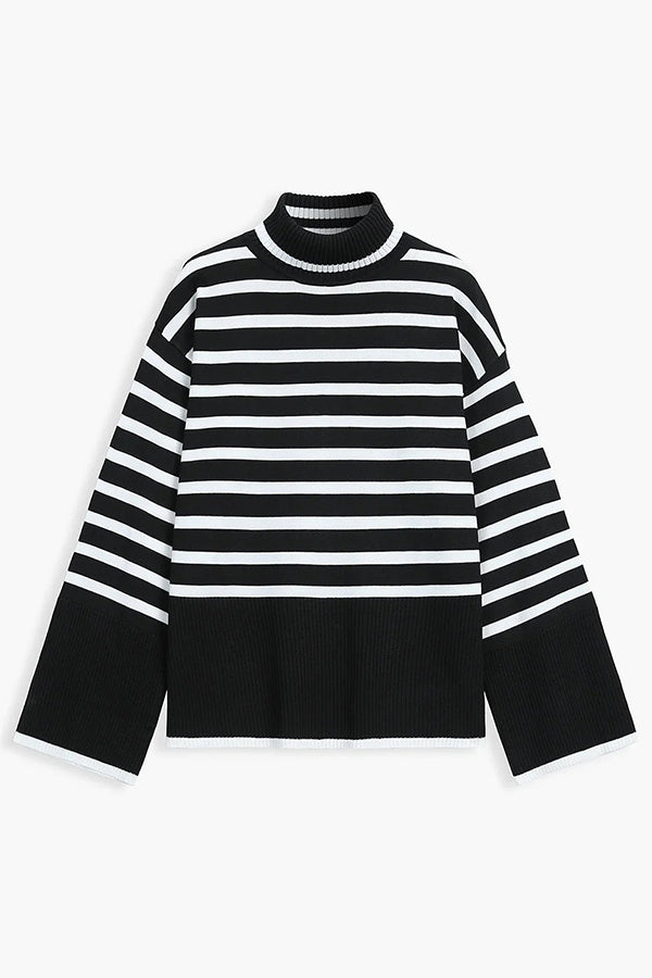 Parisian Stripe Mockneck Sweater