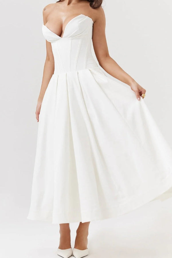 Milady strapless Midi Dress