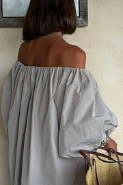 Casual Solid Shoulder Loose Dress