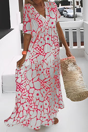 FLORAL PRINT VACATION MIDI DRESS