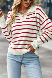 GIVE YOU JOY STRIPED LONG SLEEVE KNIT SWEATER - 4 COLORS