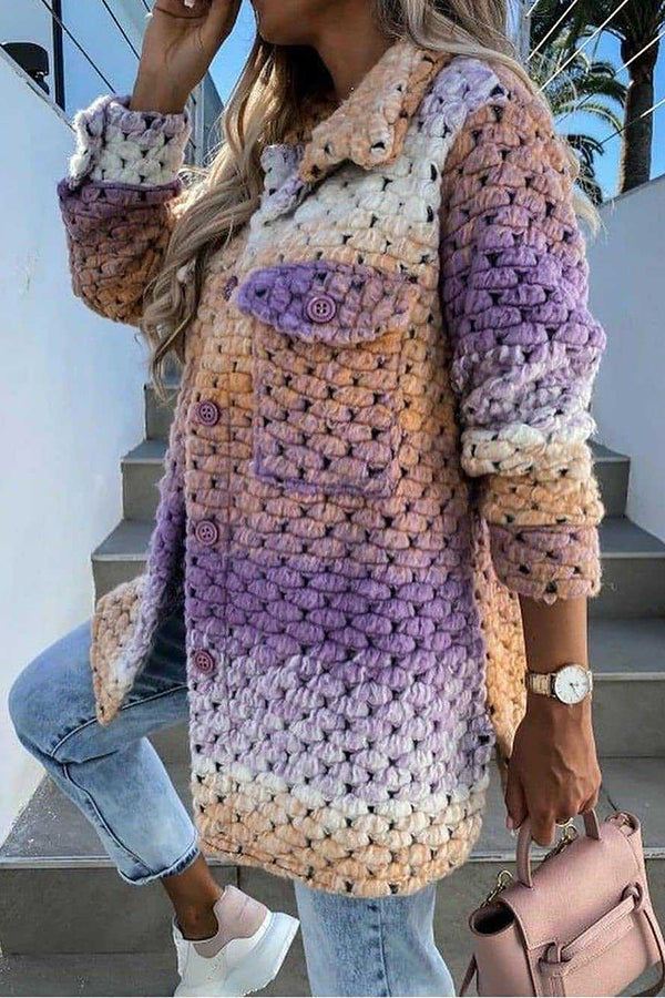 Fashion printed women's woolen jacket