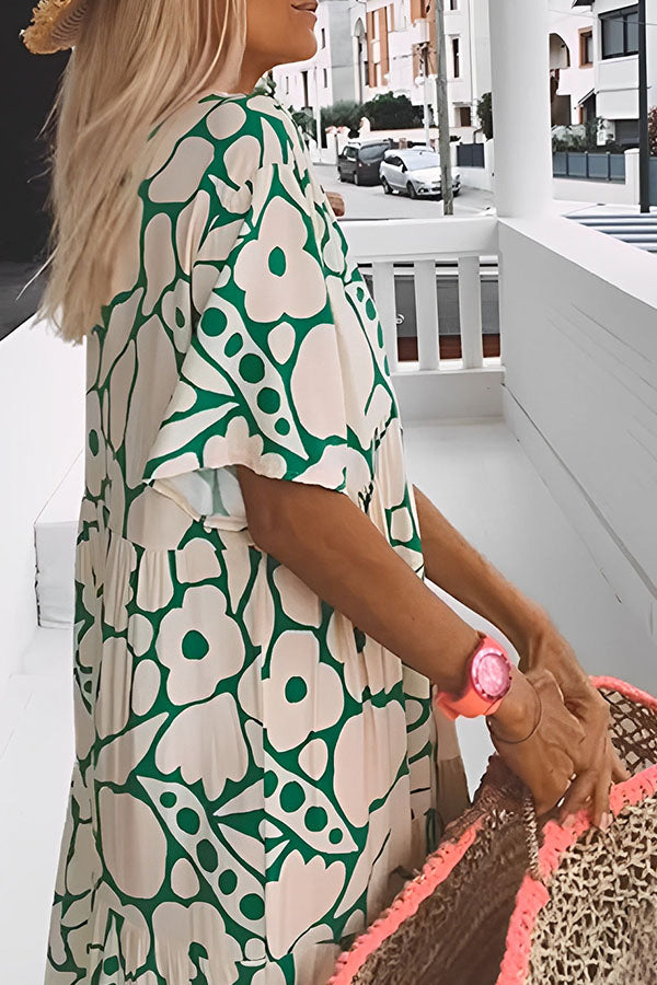 FLORAL PRINT VACATION MIDI DRESS