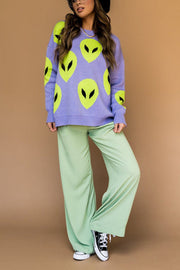 Too Cool for You Oversized Alien Knit Sweater