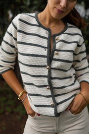 MINERVA striped crew neck jacket