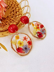 Pressed Flower Earrings - Garden Party