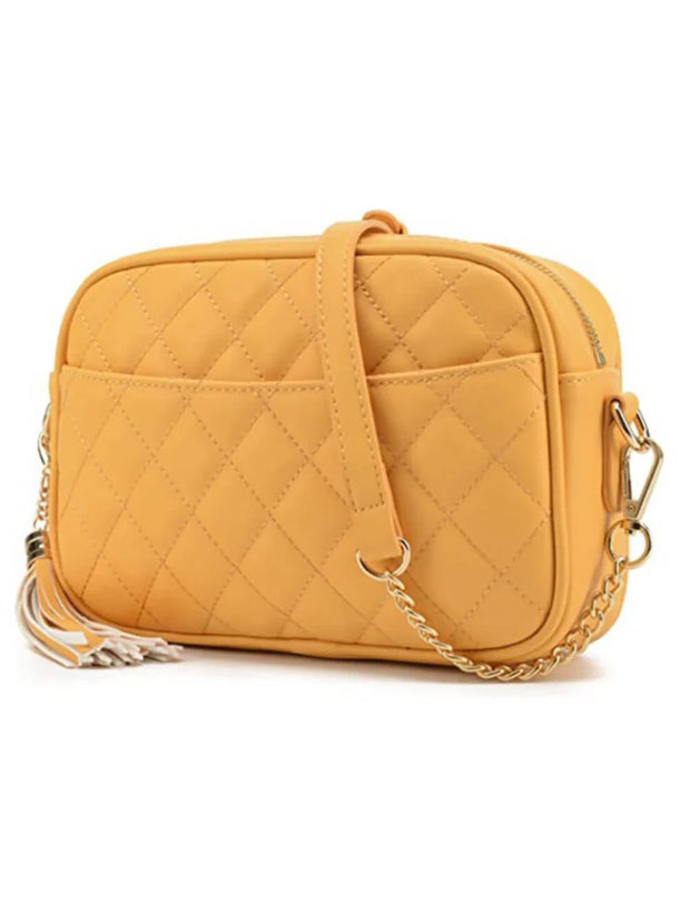 Lightweight One-Shoulder Top Zip Tassel Crossbody Bags