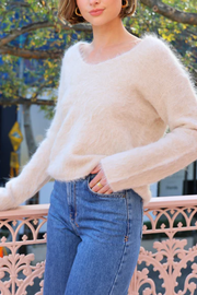 Alpaca V-Neck Knit In Cream