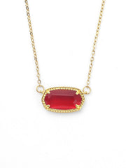 Oval Birthstone Pendant Necklace