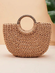 Shell Decor Straw Bag