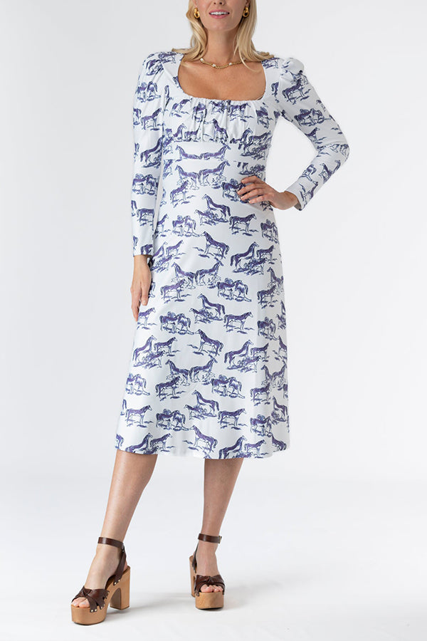 The Emmaline Wild Horse Toile Dress