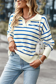 GIVE YOU JOY STRIPED LONG SLEEVE KNIT SWEATER - 4 COLORS