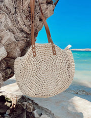 Round Straw Tote Bag