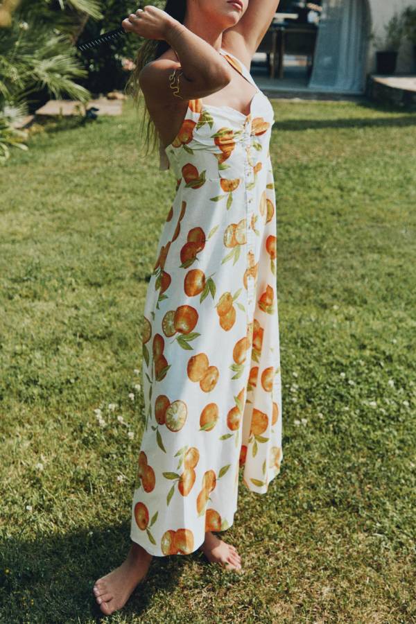 Halter neck printed maxi dress