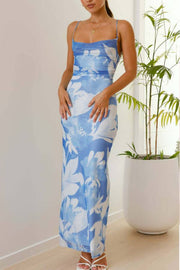Watercolor Floral Slim Maxi Dress