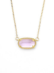 Oval Birthstone Pendant Necklace