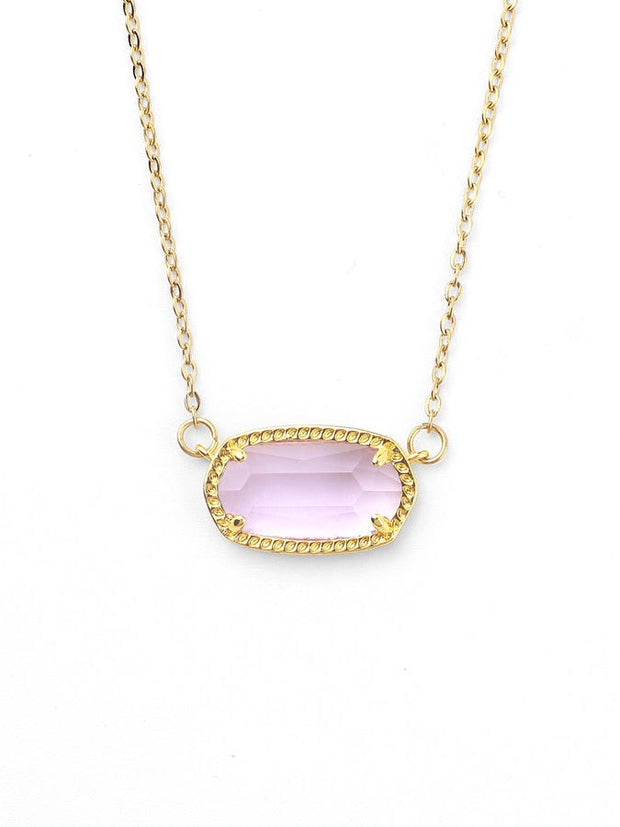 Oval Birthstone Pendant Necklace