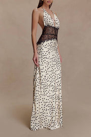 Lace And Satin Maxi Dress