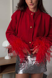 Red Letter Feather Cardigan